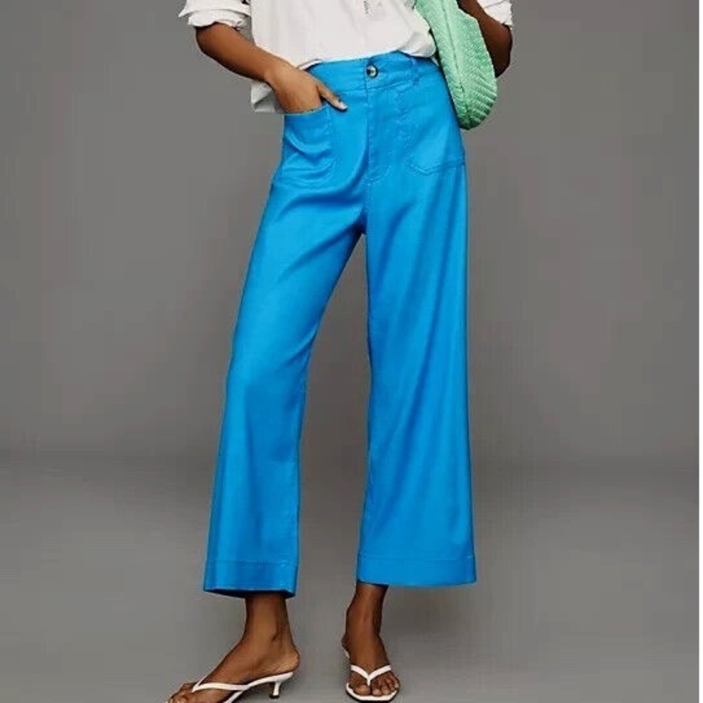 Maeve Wide-Leg Pants in Bright Blue
